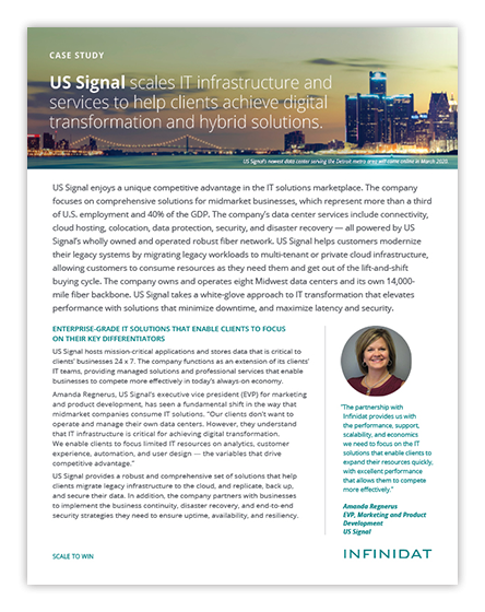 US Signal Scales IT Infrastructure with Infinidat